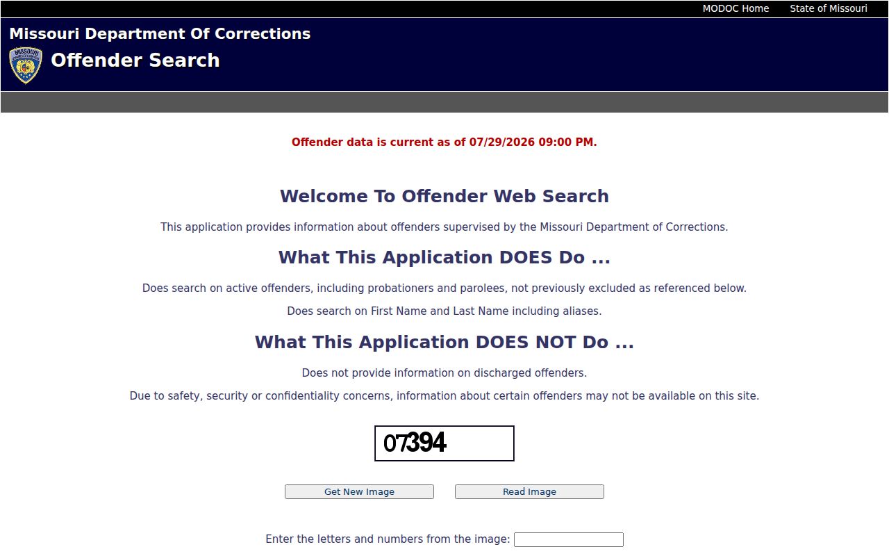 Phelps County criminal history Missouri offender search