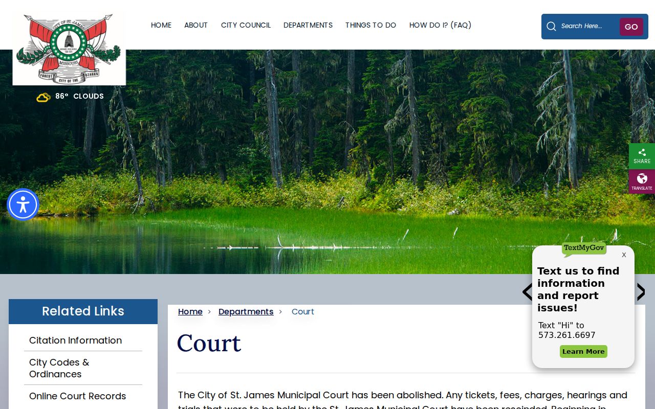 St. James criminal records municipal court information