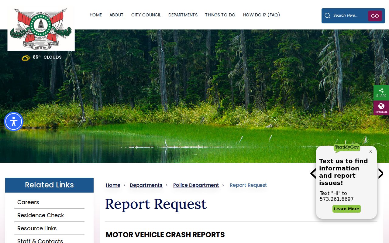 St. James criminal records police report request instructions